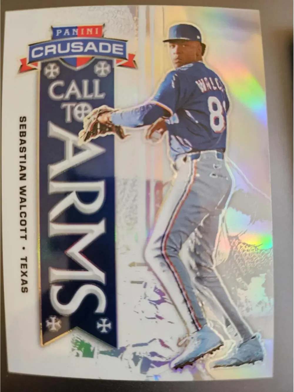 2025 Panini Prism Crusade Call to Arms Insert - Sebastion Walcott #8 - Rangers